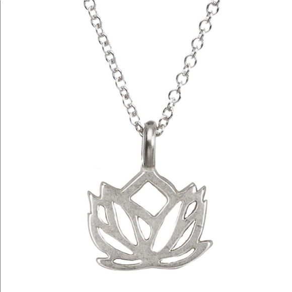 Dogeared Lotus Flower Silver Necklace New - Picture 3 of 3